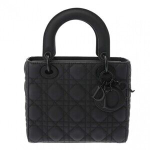 CHRISTIAN DIOR Cannage Lady Black Ultra Matte Calfskin Shoulder Bag